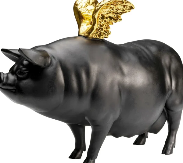 Figurina decorativa Flying Pig nero 21cm - KARE