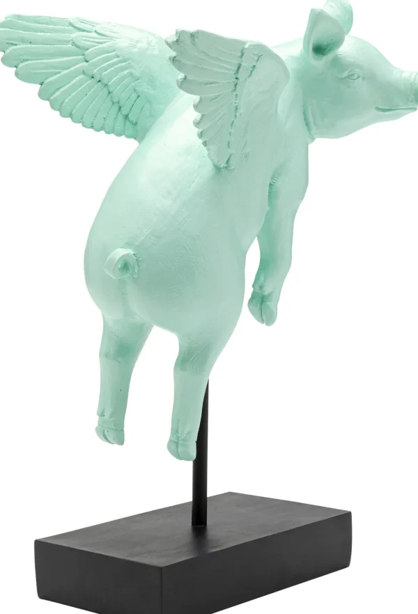 Figurina decorativa Flying Pig turchese 29cm - KARE