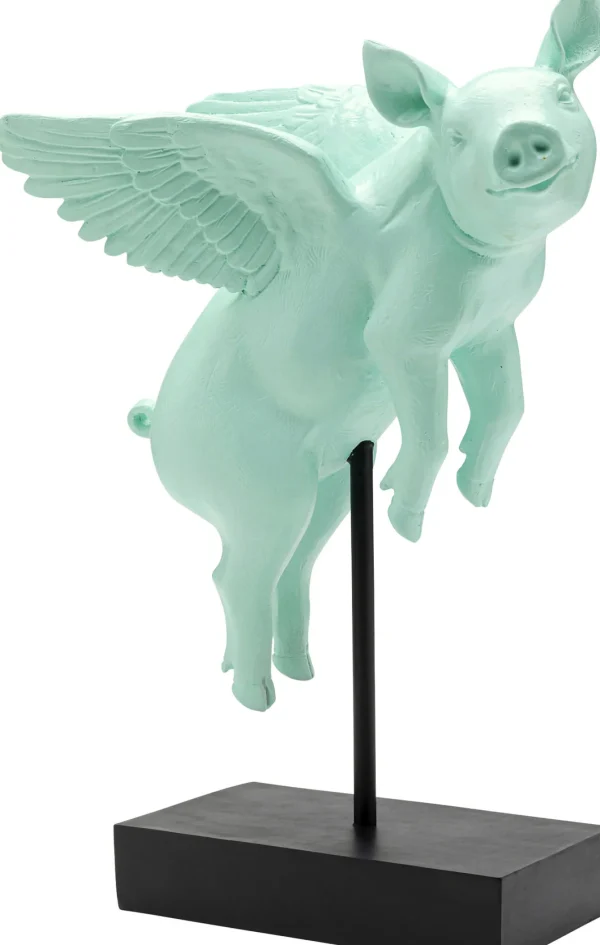 Figurina decorativa Flying Pig turchese 29cm - KARE