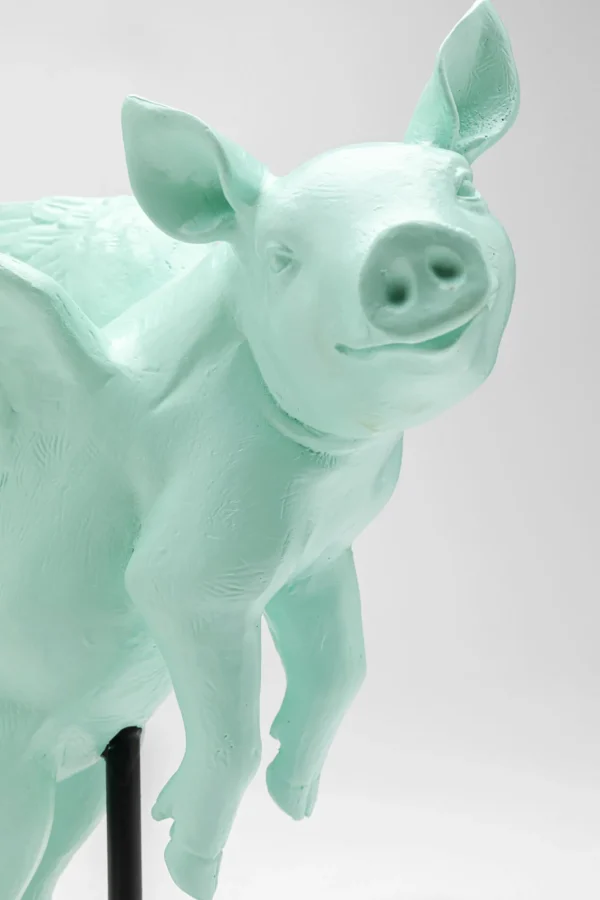 Figurina decorativa Flying Pig turchese 29cm - KARE