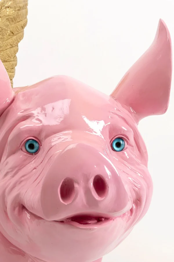 Figurina decorativa Flying Pig rosa 79cm - KARE