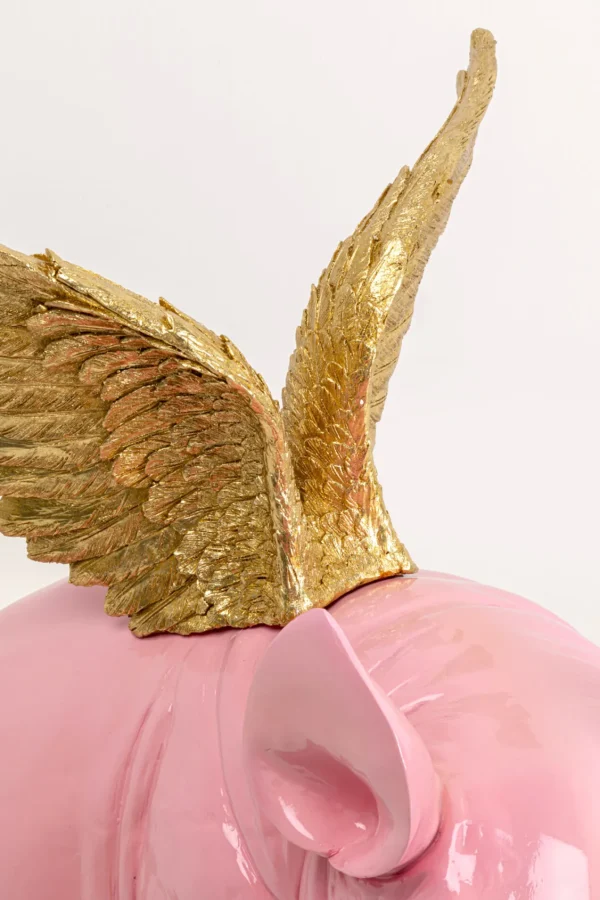 Figurina decorativa Flying Pig rosa 79cm - KARE