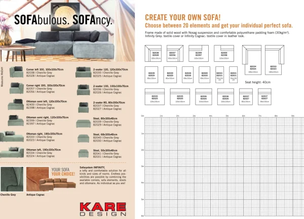 INFINITY ELEMENTS POUF 68 GRIGIO - KARE