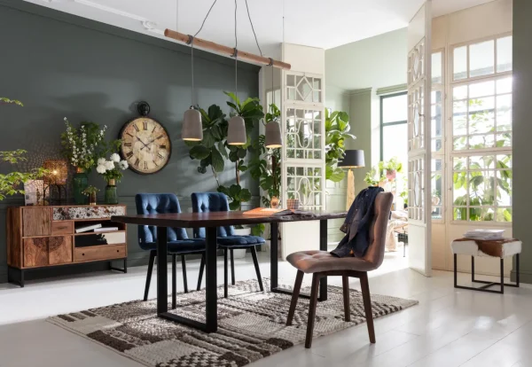 Lampada a sospensione dal design industriale - Dining Concrete - con tre punti luce in cemento - KARE