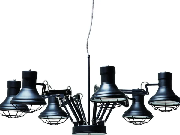 Lampada a sospensione dal design industriale - Spider Multi - 6 faretti - KARE
