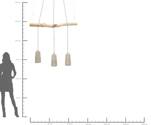 Lampada a sospensione dal design industriale - Dining Concrete - con tre punti luce in cemento - KARE