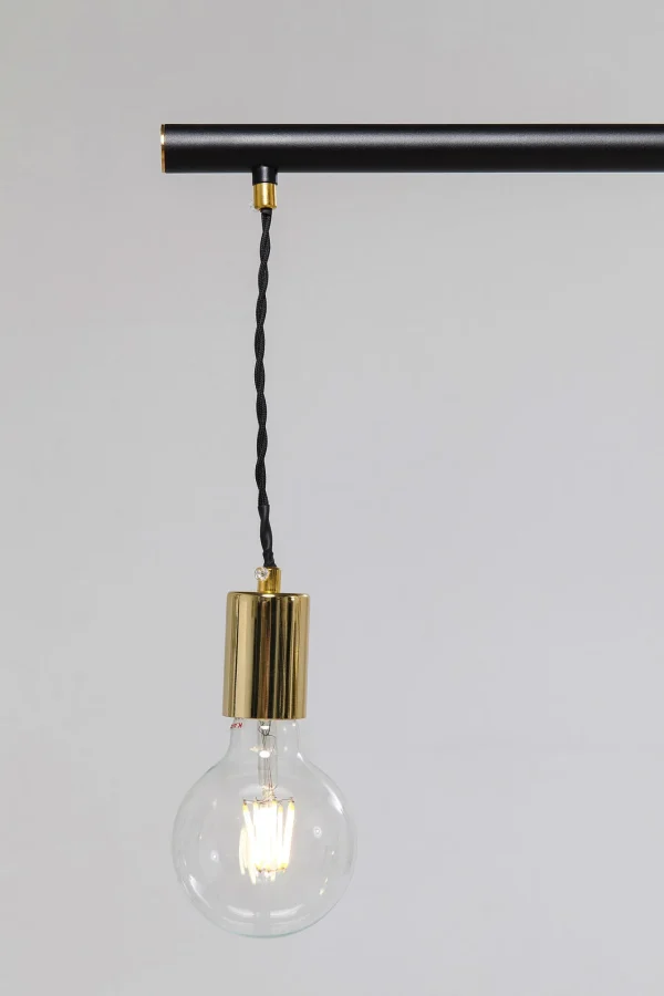 Lampada a sospensione di design con 6 punti luce dallo stile industry - Pole Black Six - KARE