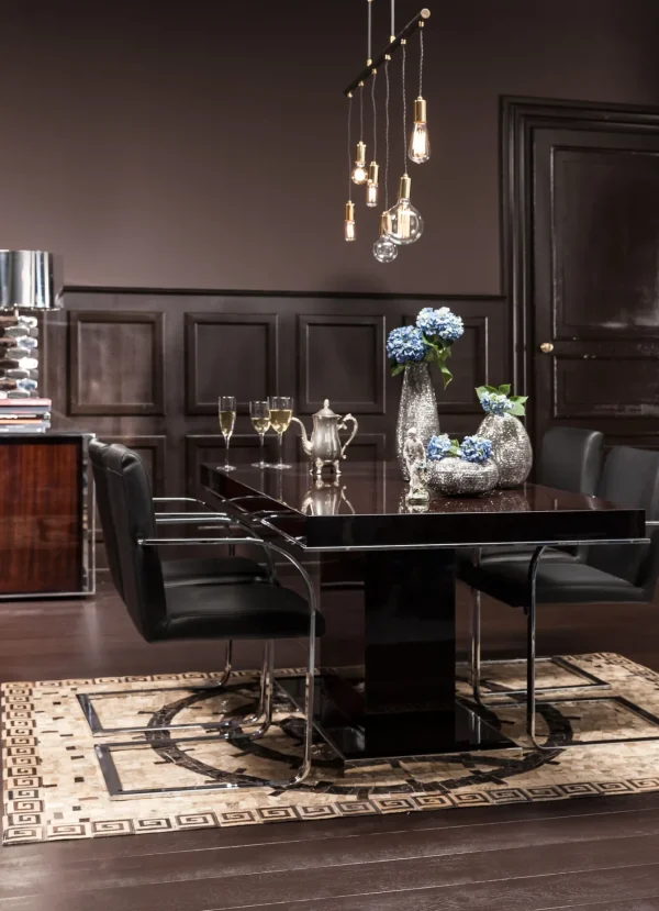 Lampada a sospensione di design con 6 punti luce dallo stile industry - Pole Black Six - KARE
