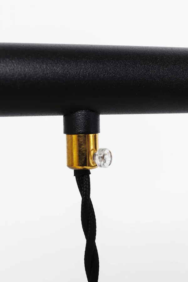 Lampada a sospensione di design con 6 punti luce dallo stile industry - Pole Black Six - KARE