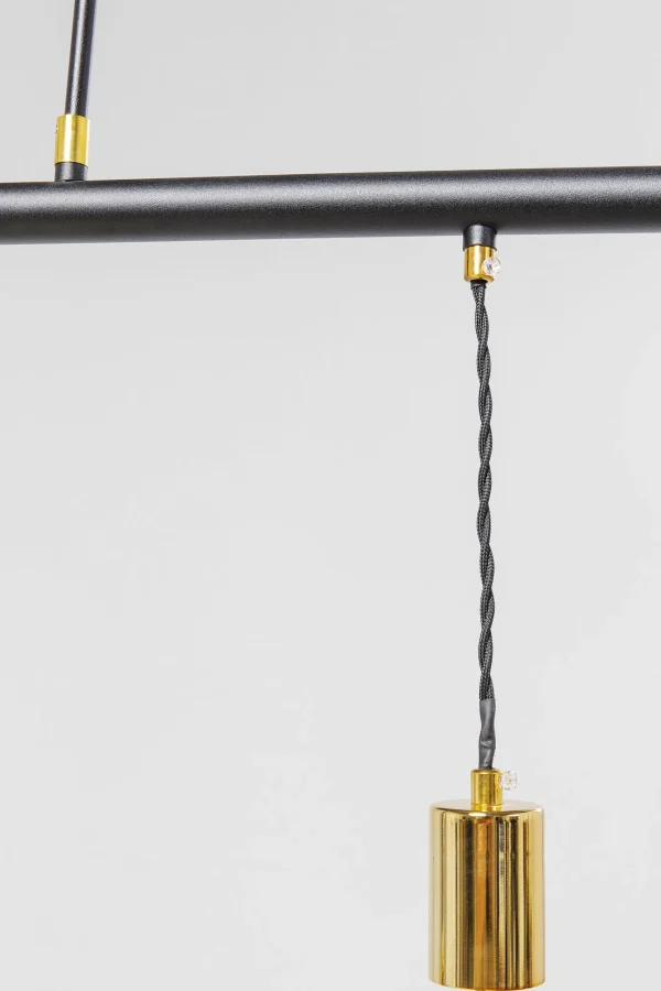 Lampada a sospensione di design con 6 punti luce dallo stile industry - Pole Black Six - KARE