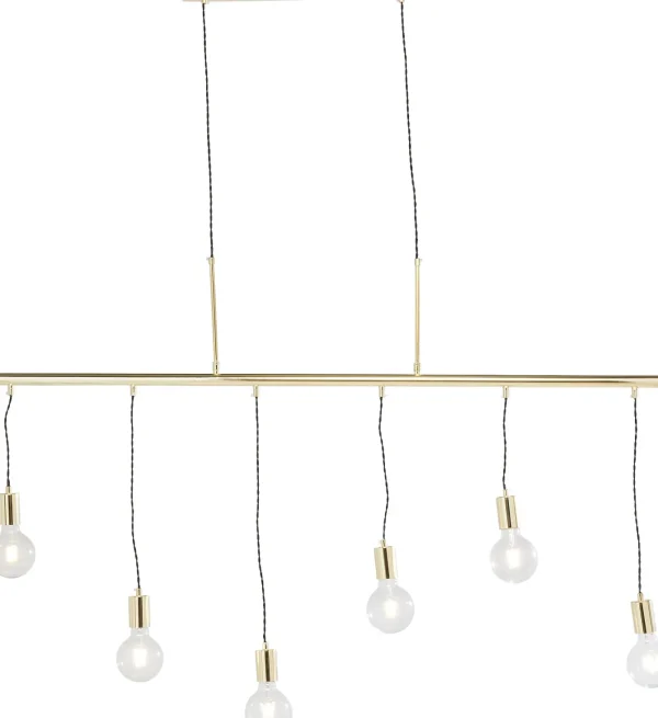 Lampada a sospensione in acciaio verniciato Pole Brass SIX multi lampadina - KARE