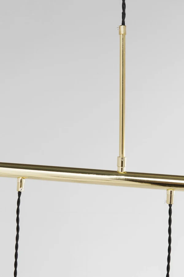 Lampada a sospensione in acciaio verniciato Pole Brass SIX multi lampadina - KARE