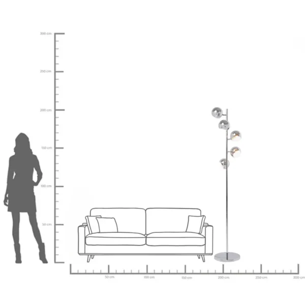 Lampada a Stelo Calotta Cromato 5 - KARE