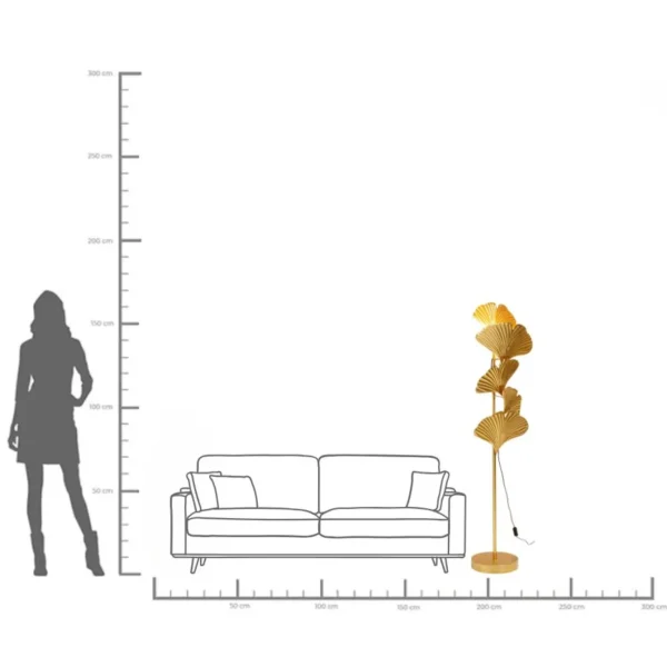Lampada a stelo Yuva oro 160cm - KARE