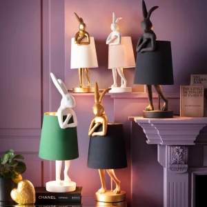 Lampada da tavolo Animal Rabbit oro/nero 68cm - KARE
