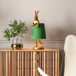 Lampada da tavolo Animal Rabbit oro/verde 68cm - KARE