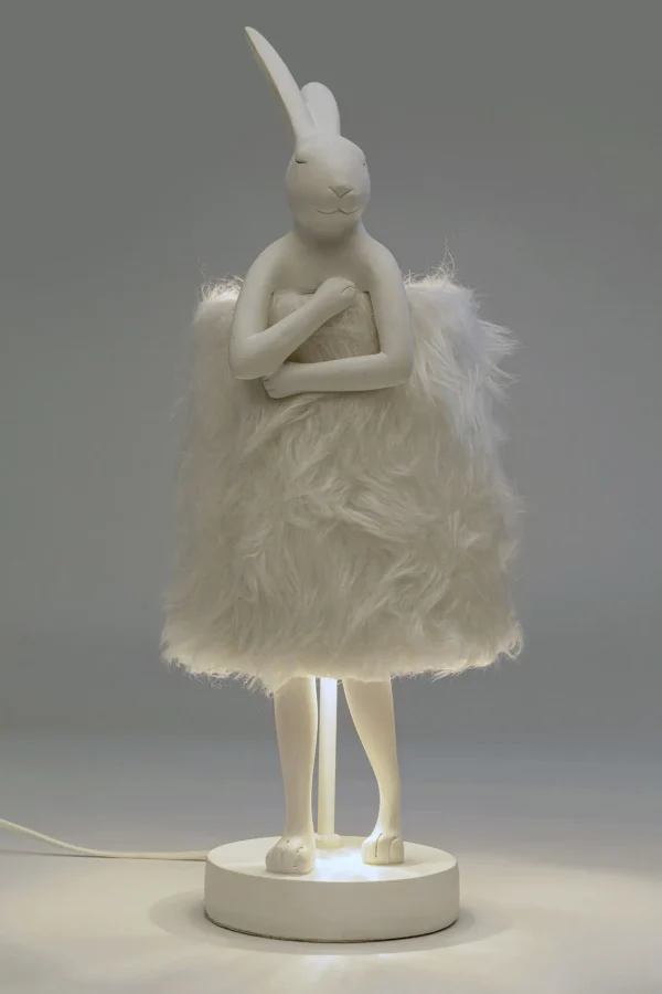 Lampada da tavolo Animal Rabbit Fur bianco/argento 50cm - KARE