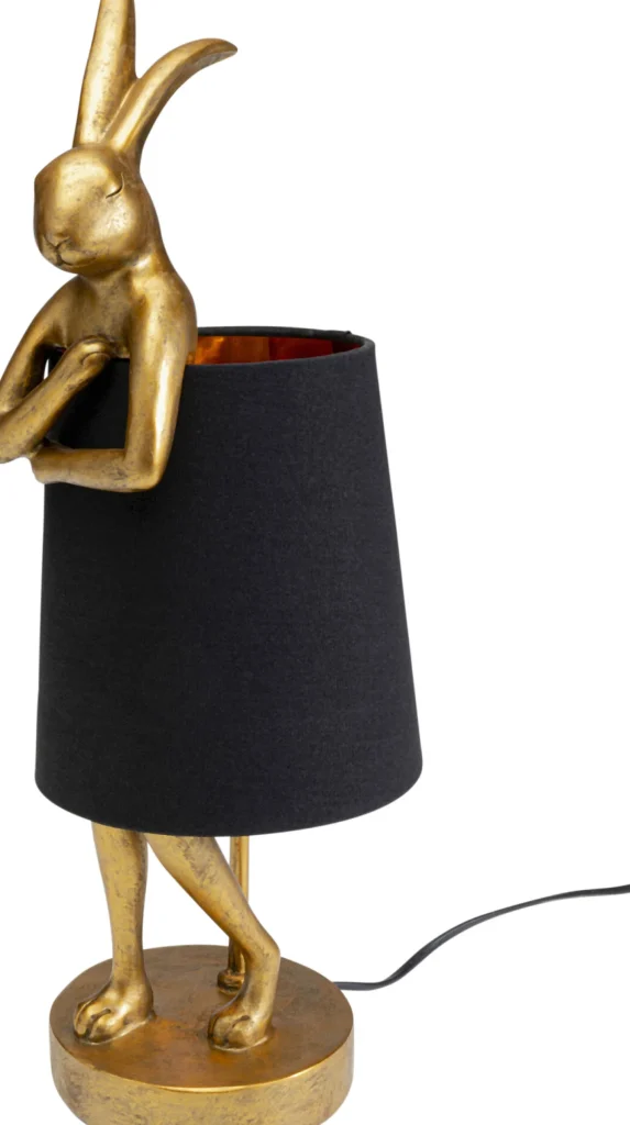Lampada da tavolo Animal Rabbit oro/nero 50cm - KARE