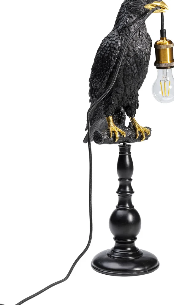 Lampada Da Tavolo Animal Sitting Crow Nero Opaco - KARE