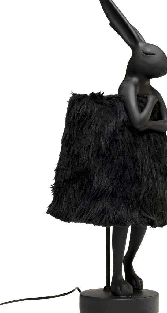Lampada da tavolo Animal Rabbit Fur nero/oro 68cm - KARE