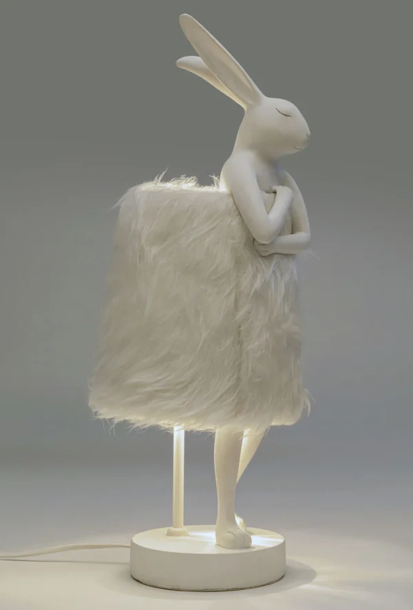 Lampada da tavolo Animal Rabbit Fur bianco/argento 50cm - KARE