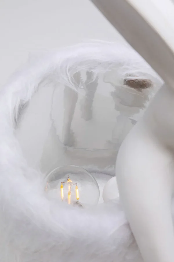 Lampada da tavolo Animal Rabbit Fur bianco/argento 50cm - KARE