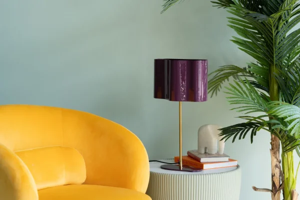 Lampada da tavolo Cloudy ovale prugna 49cm - KARE