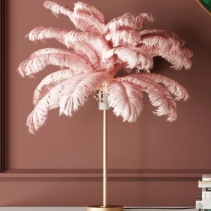 Lampada da tavolo Feather Palm pink 60cm - KARE