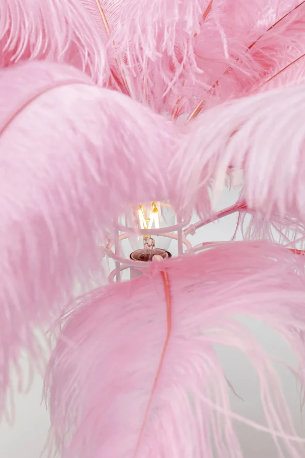 Lampada da tavolo Feather Palm pink 60cm - KARE