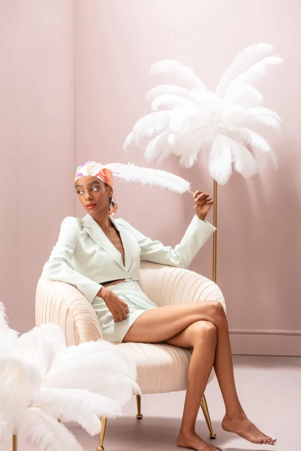 Lampada da tavolo Feather Palm bianco 60cm - KARE