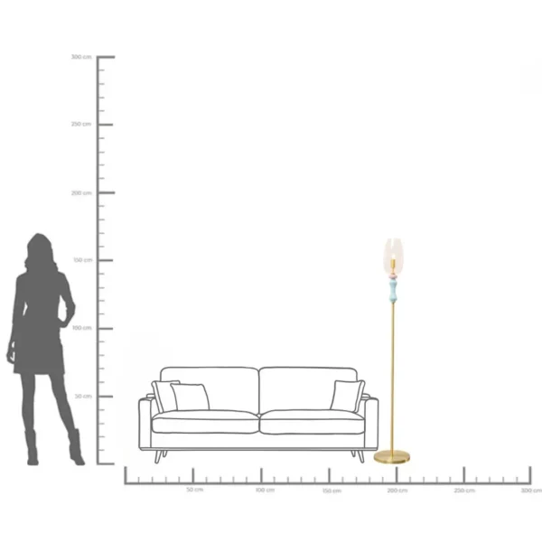 Lampada da terra Allegra Gold 165cm - KARE