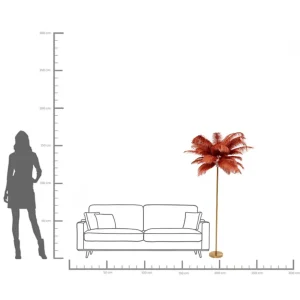 Lampada da terra Feather Palm Rusty Red 165cm - KARE