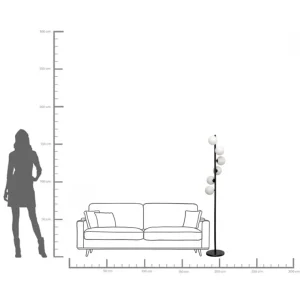 Lampada da terra Scala Balls nero 160cm - KARE
