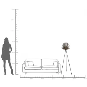 Lampada da terra Sphere Smoke 146cm - KARE