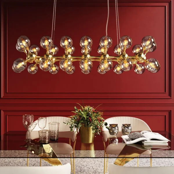 Lampadario Atomic Balls ottone 140cm - KARE
