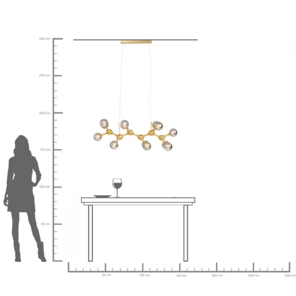 Lampadario Atomic Balls ottone 190cm - KARE