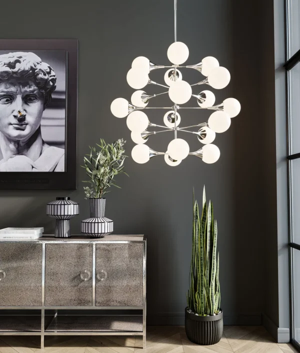 Lampadario Bulb Fiction 20 argento Ø102cm - KARE