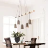 Lampadario dal design moderno in legno e cemento - Dining Concrete cinque - KARE