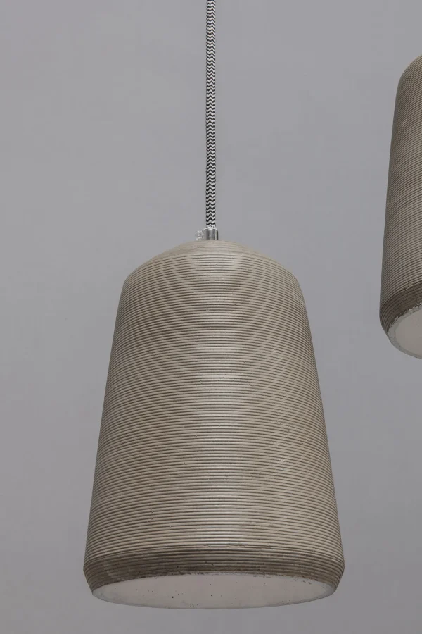 Lampadario dal design moderno in legno e cemento - Dining Concrete cinque - KARE