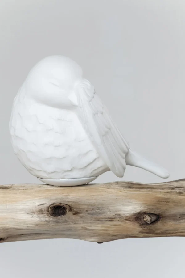 Lampadario di design con asta in legno e 5 punti luce in ceramica a forma di uccellini - Animal Dining Birds - KARE