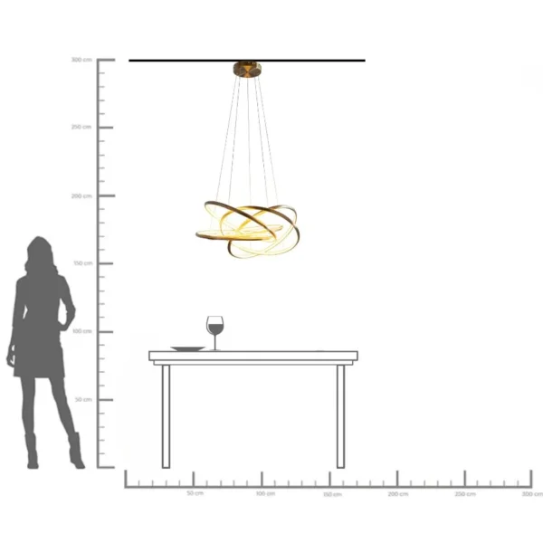 LAMPADARIO SATURN LED ORO GRANDE - KARE