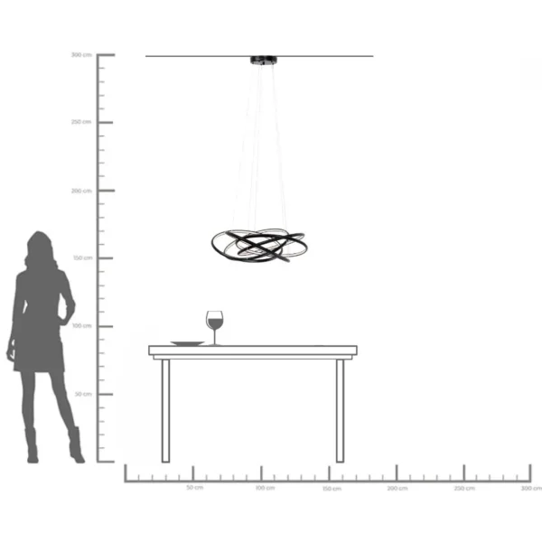 Lampadario Saturno Nero Ø72cm - KARE
