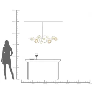 Lampadario Universe cromo 110cm - KARE
