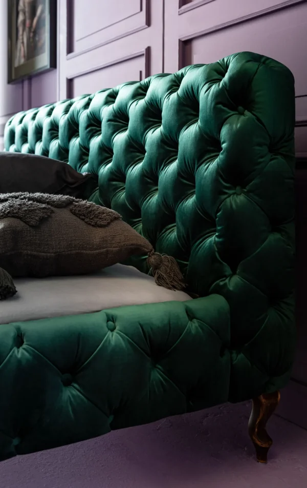 Letto Desire velluto verde 160x200cm - KARE