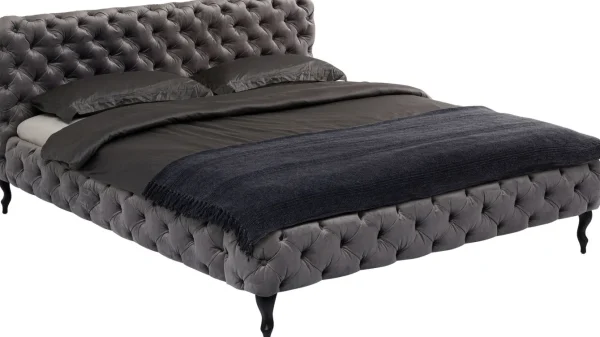 Letto Desire 160x200cm Velluto Grigio Argento - KARE