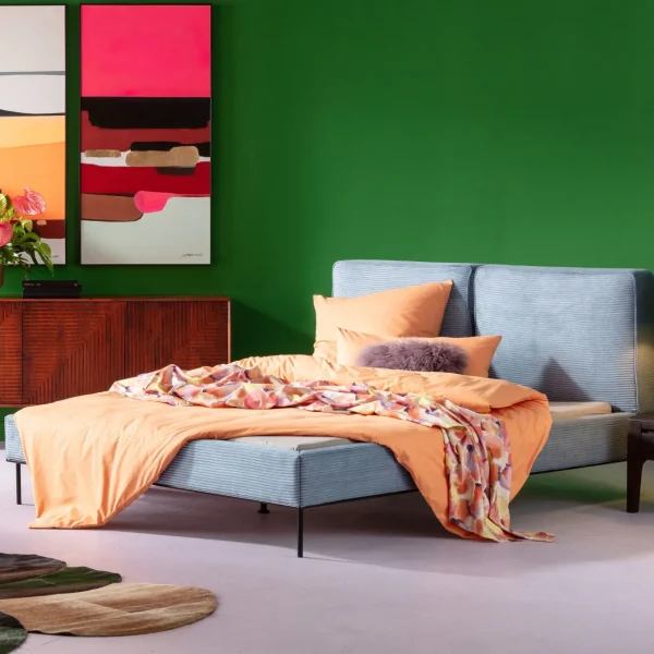 Letto East Side velluto a coste blu 160x200 - KARE