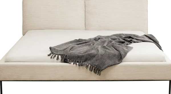 LETTO EAST SIDE VELLUTO A COSTE CREMA 160X200 - KARE
