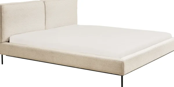 LETTO EAST SIDE VELLUTO A COSTE CREMA 160X200 - KARE