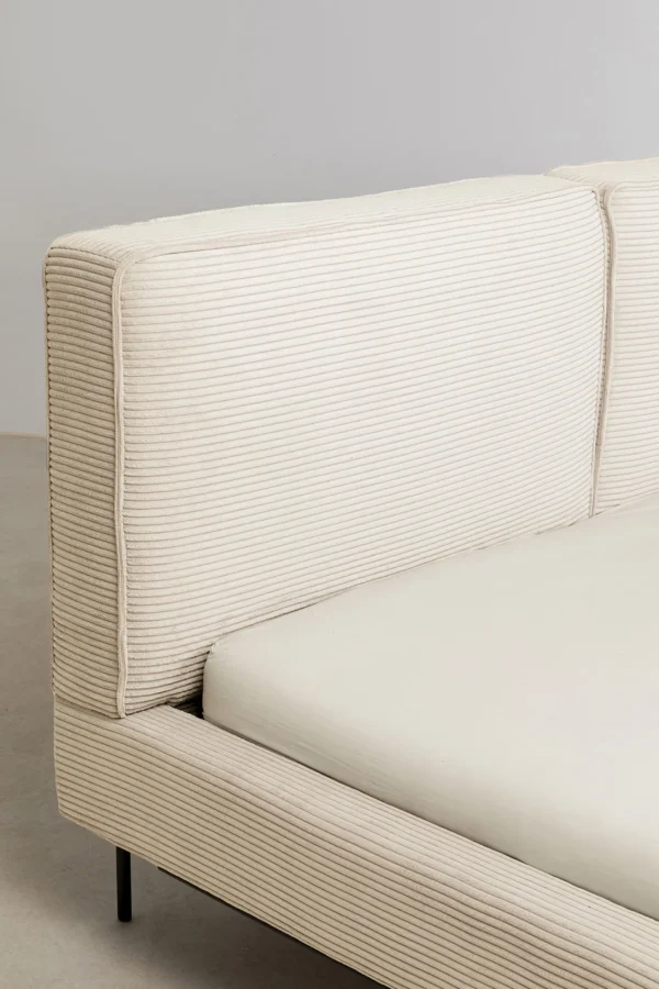 LETTO EAST SIDE VELLUTO A COSTE CREMA 160X200 - KARE