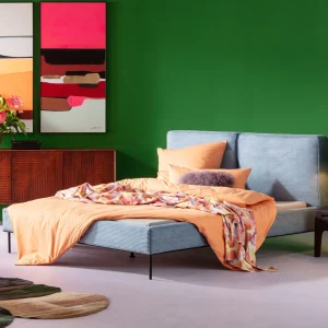 Letto East Side velluto blu 180x200cm - KARE